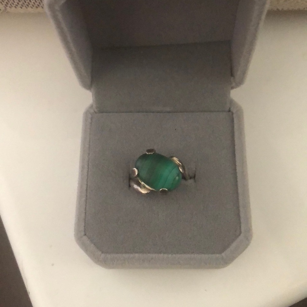 Malachite Sterling Silver Ring - image 3